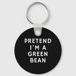 Funny Lazy Halloween Pretend A Green Bean Gift Key Ring