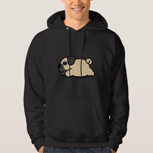 funny lazy pug Classic T-Shirt 346 Hoodie (Front)