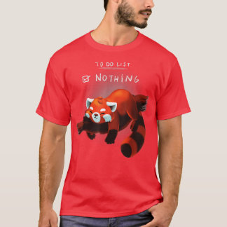 Funny Lazy Red Panda To do list T-Shirt