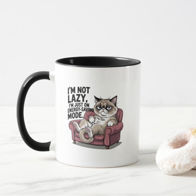 Funny lazy sarcasm car word art  mug (With Donut)