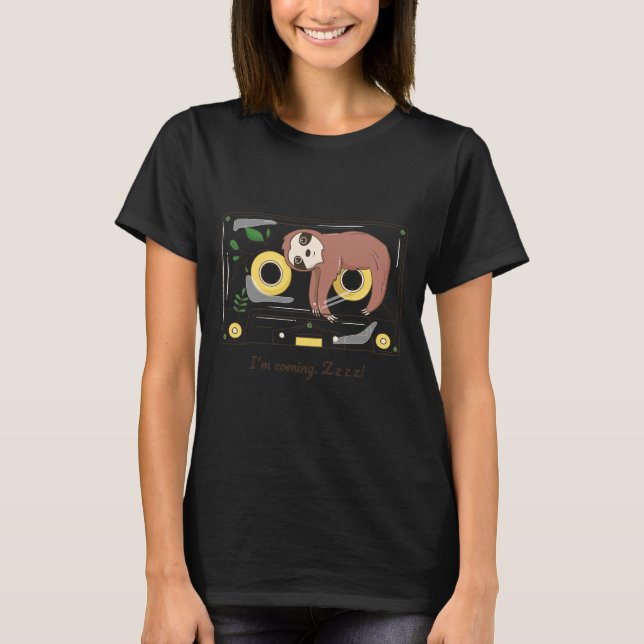 Funny Lazy Sloth 재미있는 게으른 나무 늘보 T-Shirt (Front)
