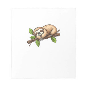 Funny Lazy Sloth T-Shirt Notepad