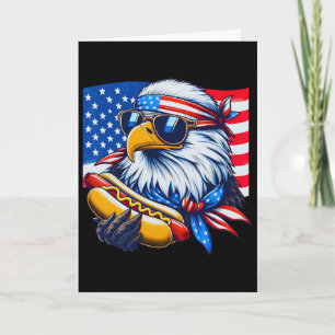 Funny Ld Eagle Hotdog American Flag 4th Of July Pa Card