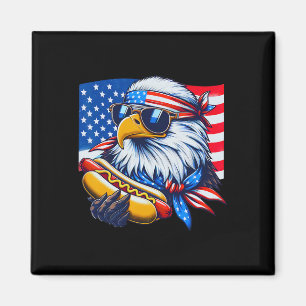 Funny Ld Eagle Hotdog American Flag 4th Of July Pa Magnet
