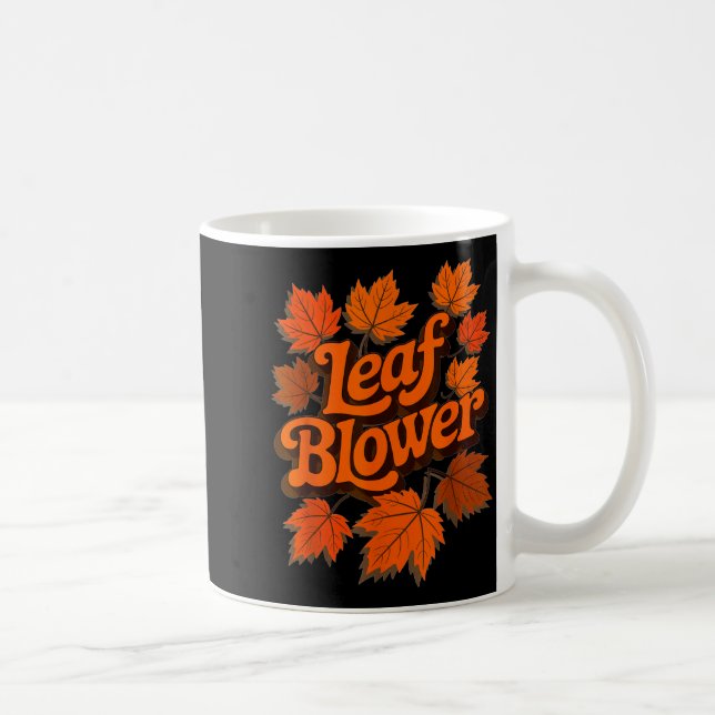Funny Leaf Blower Fall Autumn Costume Matching Out Coffee Mug (Right)