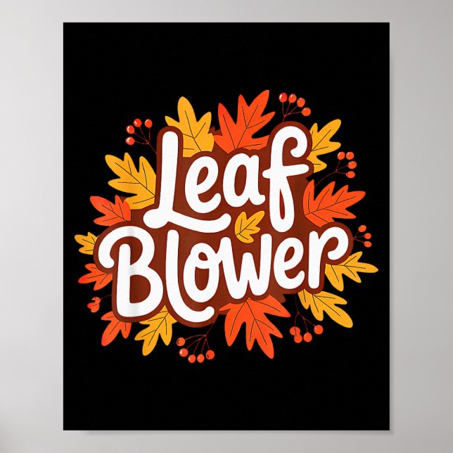 Funny Leaf Blower Fall Costume Couple Halloween Ma Poster (Front)
