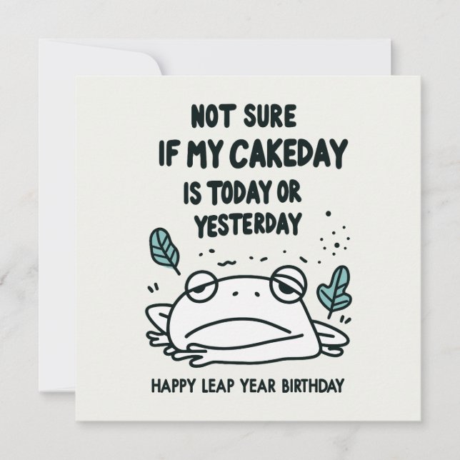 Funny Leap Year Birthday Frog  Holiday Card (Front)