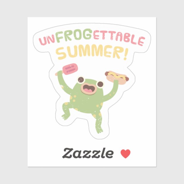 Funny Leaping Frog Unfrogettable Summer Pun (Sheet)