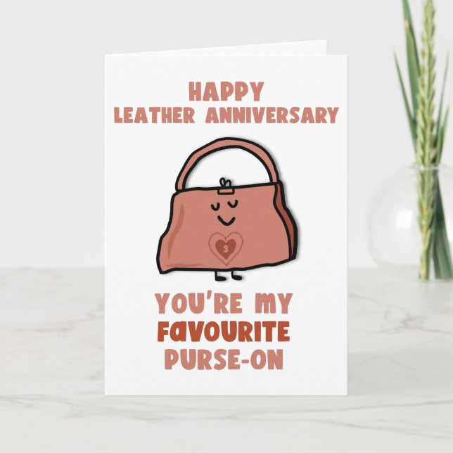 Funny Leather Anniversary Card (Front)