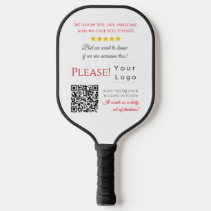 Funny leave a review hostel hotel bussiness logo  pickleball paddle