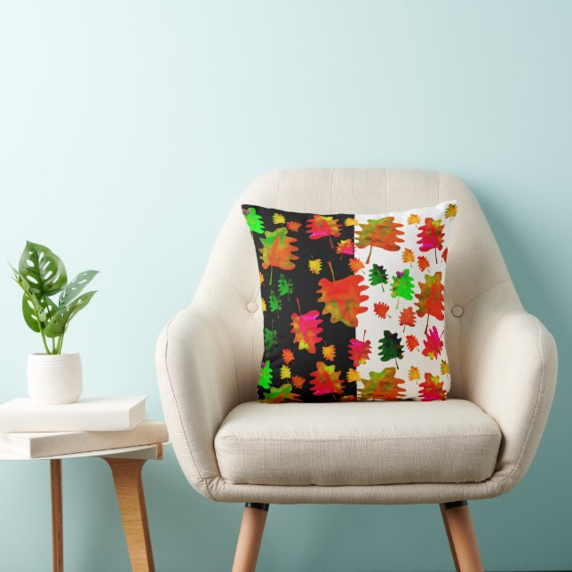 Funny leaves watercolor   throw pillow (Chair)