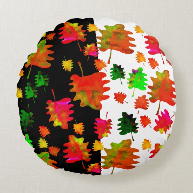 Funny leaves watercolor   throw pillow (Front)