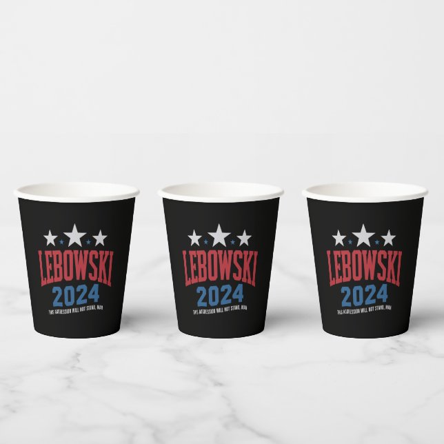 Funny Lebowski Political Election Vote 2024  Paper Cups (Multi)