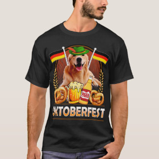 Funny Lederhosen Golden Retriever Dog Germany Flag T-Shirt