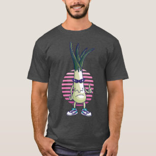Funny Leek Thumbs Up Cool Scallion Onion Vegetable T-Shirt