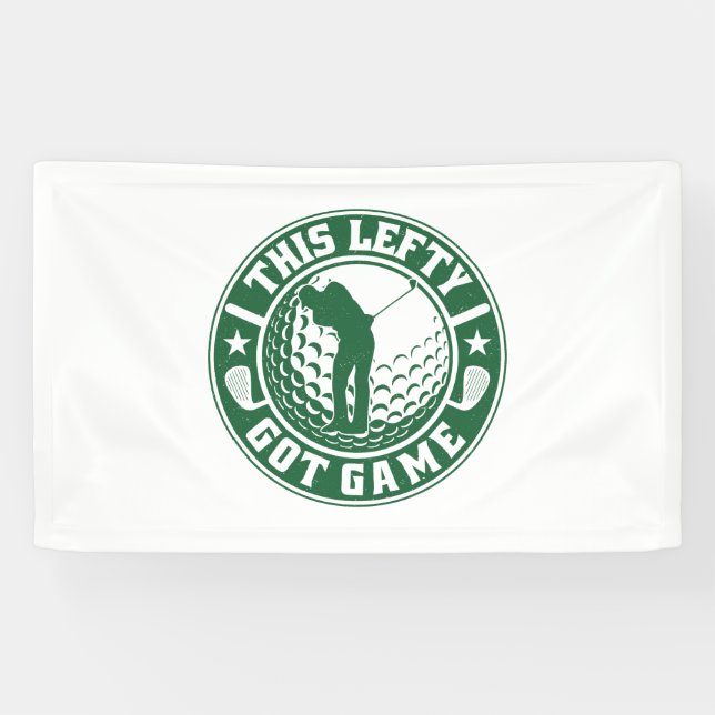 Funny Left Handed Golf Player Banner (Horizontal)