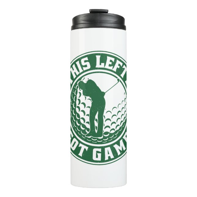 Funny Left Handed Golf Player Thermal Tumbler (Front)