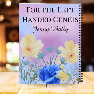 Funny Left-Handed Lefty Floral Lilac Name Girls Notebook