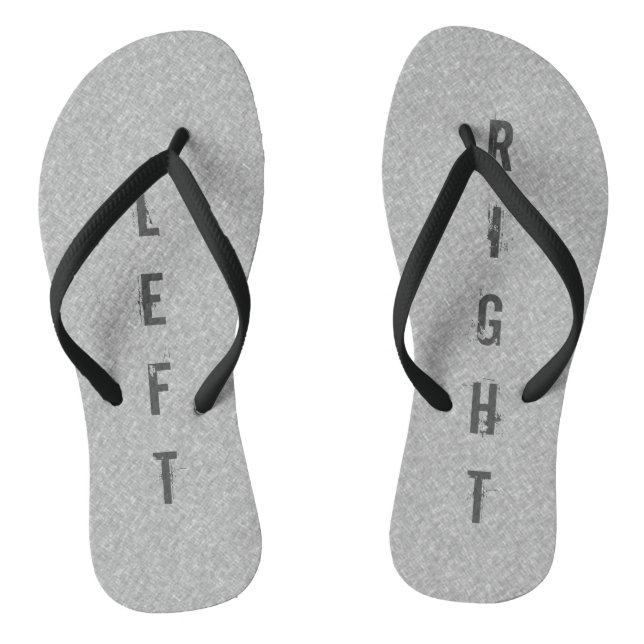 Funny LEFT RIGHT Grey on any Colour Thongs (Footbed)