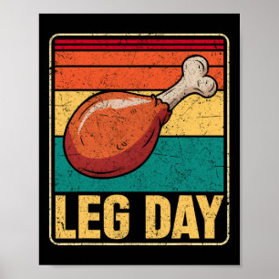 Funny Leg Day Costume Turkey Day Pilgrim Thanksgiv Poster