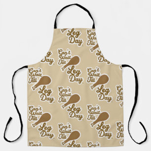 Funny Leg Day Pattern Thanksgiving Drumstick Joy Apron