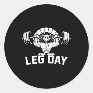 Funny Leg Day Thanksgiving Turkey Deadlifting Dead Classic Round Sticker