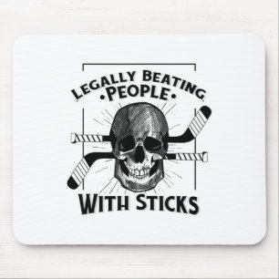 Funny Legally Beating People With Sticks Skull Ice Mouse Pad