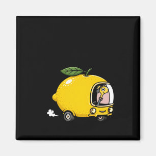 Funny Lemon Car Flamingo 1 Magnet