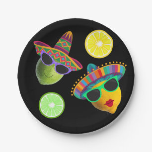 Funny Lemon Lime Party Fiesta Paper Plate