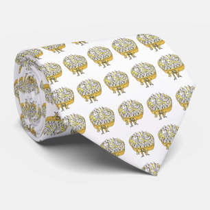 Funny Lemon Meringue Pie Quirky Cute Cartoon Art Tie