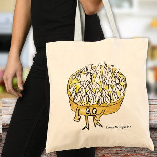 Funny Lemon Meringue Pie Quirky Cute Cartoon Art Tote Bag
