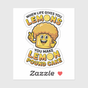 Funny Lemon Pound Cake Retro Cartoon Mascot Baking