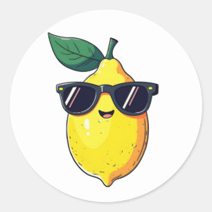 Funny Lemon Sunglasses Classic Round Sticker