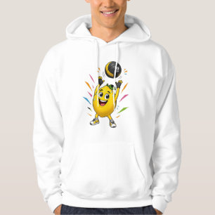 Funny Lemon Weightlifting Cartoon Gym Workout Hoodie