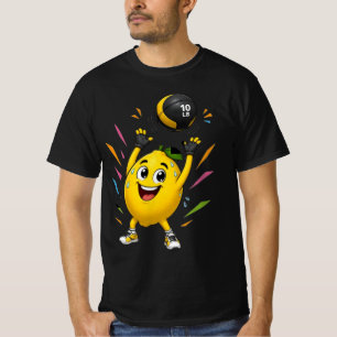Funny Lemon Weightlifting Cartoon Gym Workout  T-Shirt
