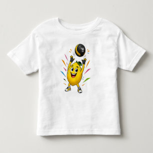 Funny Lemon Weightlifting Cartoon Gym Workout  Toddler T-Shirt