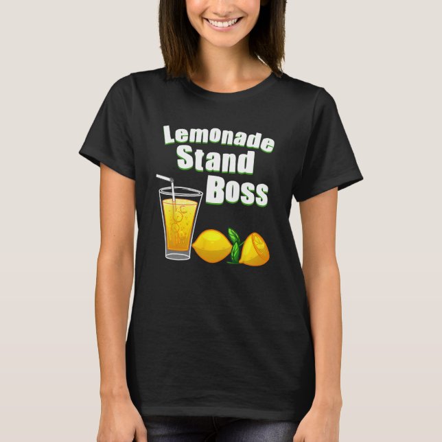 Funny Lemonade Art For Kids Boys Girls Stand Boss  T-Shirt (Front)