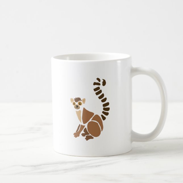 Funny Lemur Abstract Art Coffee Mug (Right)