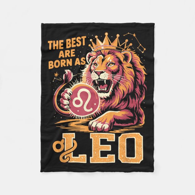 Funny Leo Birthday Quote Astrology Horoscope Gift  Fleece Blanket (Front)