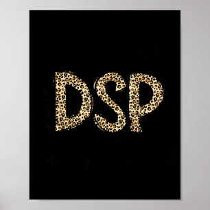 Funny leopard dsp direct support professional week poster