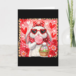 Funny leopard easter bunny glasses happy easter card
