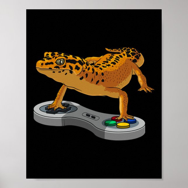 Funny Leopard Gecko Bearded Dragon Gift Kids Cool  Poster (Front)