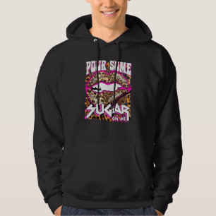 Funny Leopard Hot Pink Pour Some Sugar On Me For W Hoodie