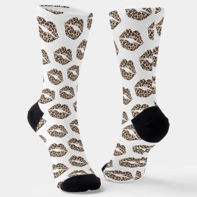 Funny Leopard Lips Socks (Angled)