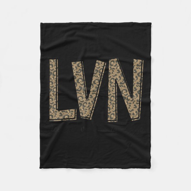 Funny Leopard Lvn Happy Licensed Vocational Nurse  Fleece Blanket (Front)