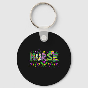 Funny Leopard Mardi Gras Nurse Nursing School Appa Key Ring
