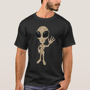 Funny Leopard Print Alien Gift Cute Martian Fan Bo T-Shirt