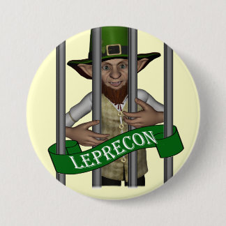 Funny leprechaun 7.5 cm round badge