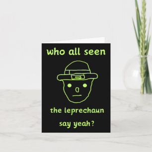 Funny Leprechaun Amateur Sketch Meme Irish St Patr Card