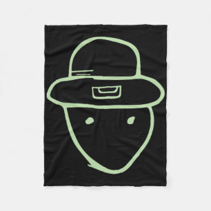 Funny Leprechaun Amateur Sketch Meme Irish St Patr Fleece Blanket